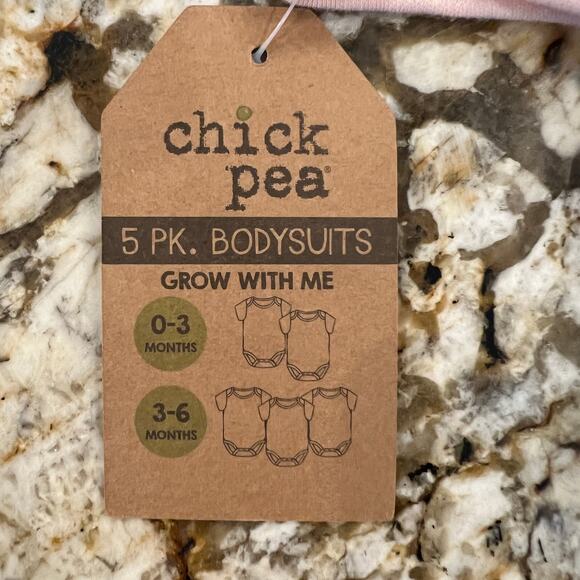 NWT Chick Pea 5 Piece Baby Grow With Me Bodysuits - Sizes 0/3-3/6 months - Picture 6 of 12
